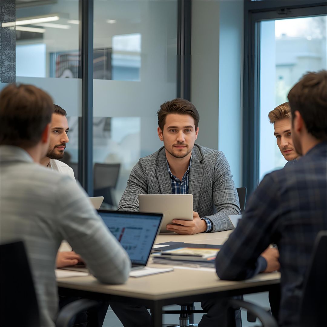 Equipe em reunião estratégica